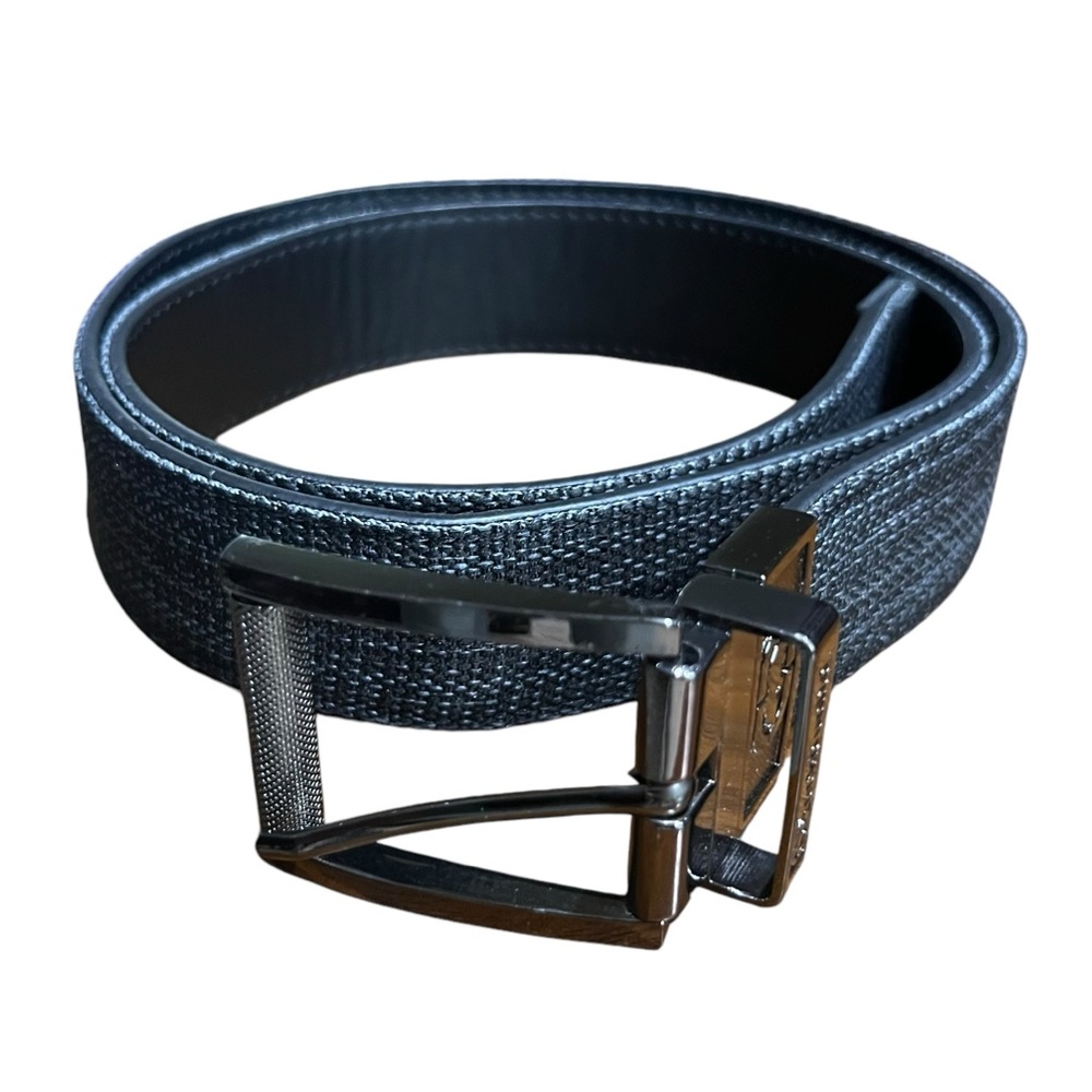 Ecco unlimited gray black bonded leather belt Sz 40